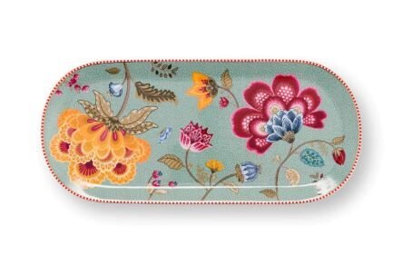 Fantasy Blooming Tales Mavi Oval Kek Servis Tabağı 33 cm