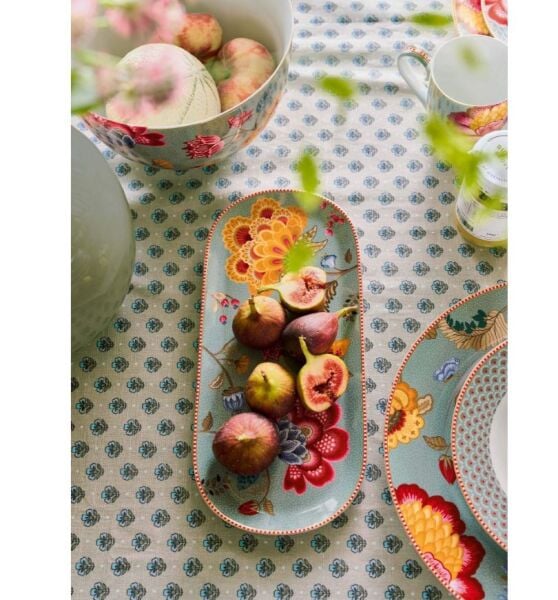 Fantasy Blooming Tales Mavi Oval Kek Servis Tabağı 33 cm