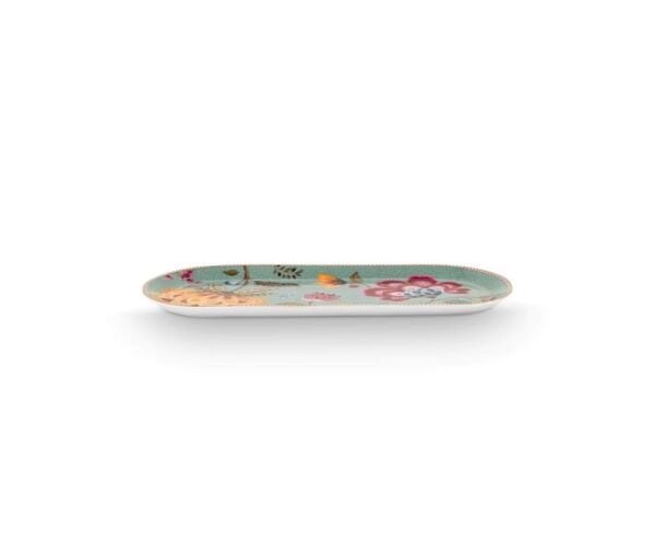 Fantasy Blooming Tales Mavi Oval Kek Servis Tabağı 33 cm