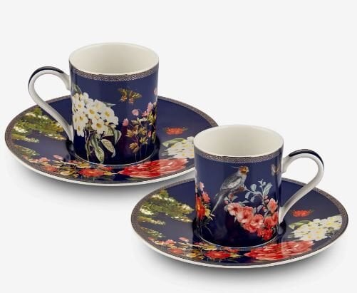 Lacivert Porselen Kahve Fincan Seti 90 Ml