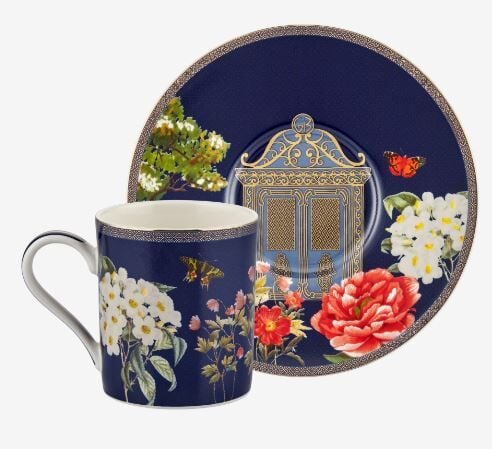 Lacivert Porselen Kahve Fincan Seti 90 Ml