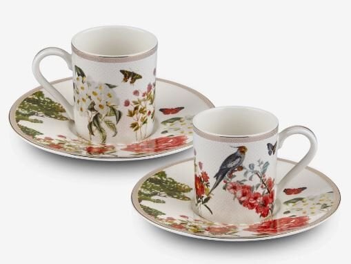 Beyaz Porselen Kahve Fincan Seti 90 Ml