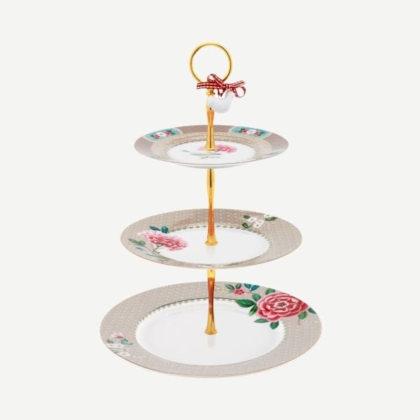 Blushing Birds 3'lü Haki Kek Standı