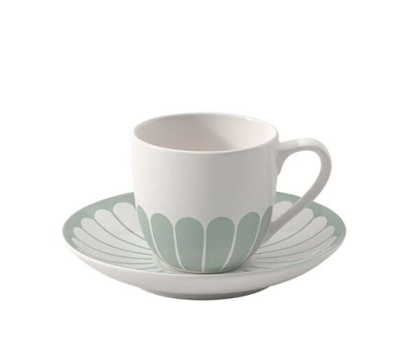 Fleur Vert Yeşil Porselen Türk Kahvesi Fincanı