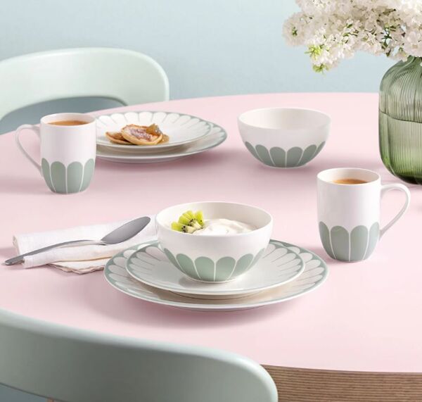 Fleur Vert Yeşil Porselen Yemek Tabağı 27 cm