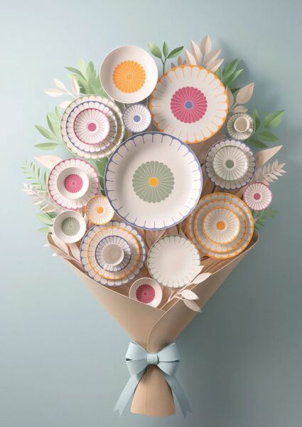 Fleur Vert Yeşil Porselen Yemek Tabağı 27 cm