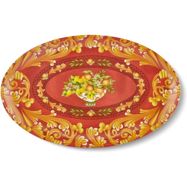 Capri Kırmızı Oval Servis Tabağı 34*21,5 Cm
