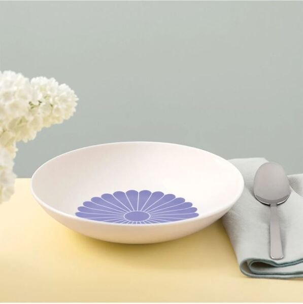 Fleur Bleu Mavi Porselen Çukur Tabak 24 cm