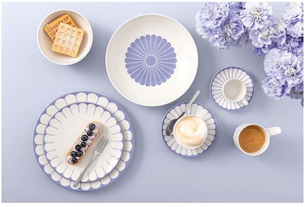 Fleur Bleu Mavi Porselen Çukur Tabak 24 cm