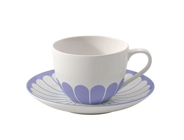 Fleur Bleu Mavi Porselen Kahve ve Çay Fincan Tabağı