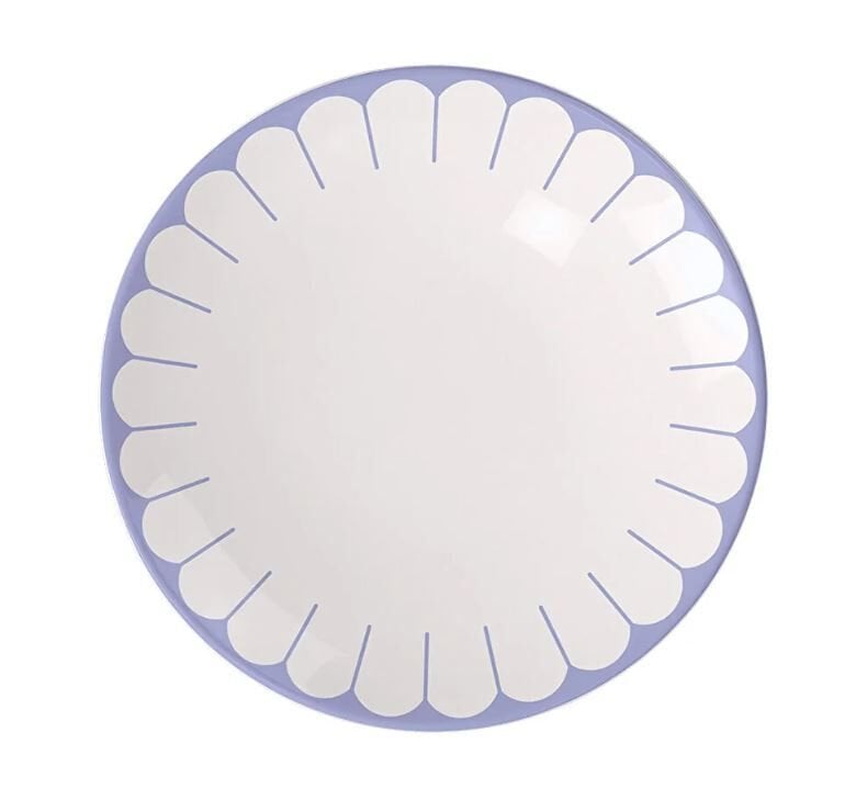 Fleur Bleu Mavi Porselen Pasta Tabağı 21 cm