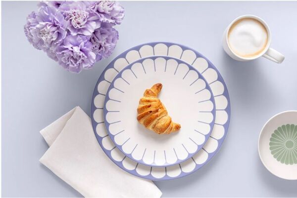 Fleur Bleu Mavi Porselen Pasta Tabağı 21 cm