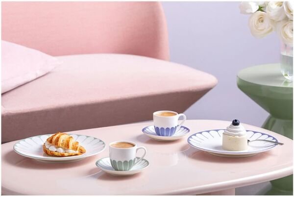 Fleur Bleu Mavi Porselen Pasta Tabağı 21 cm