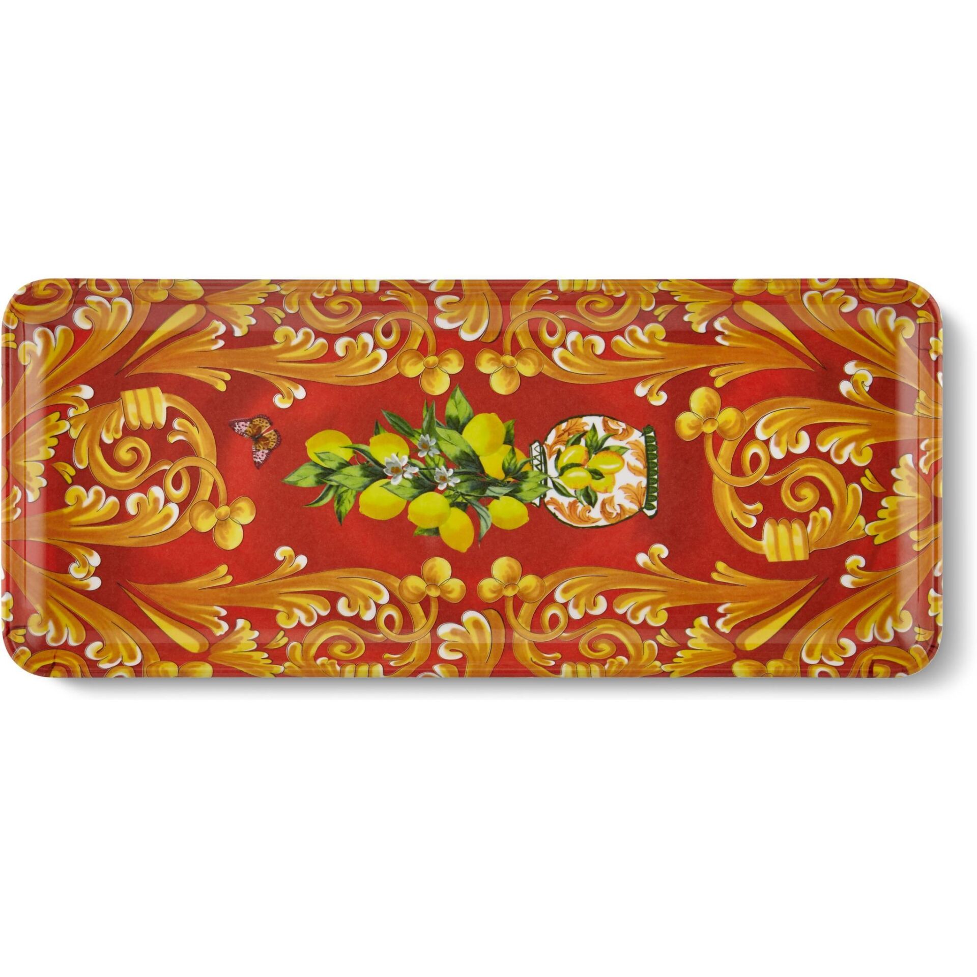 Capri Kırmızı Limonlu Servis Tabağı 35,5*15 Cm