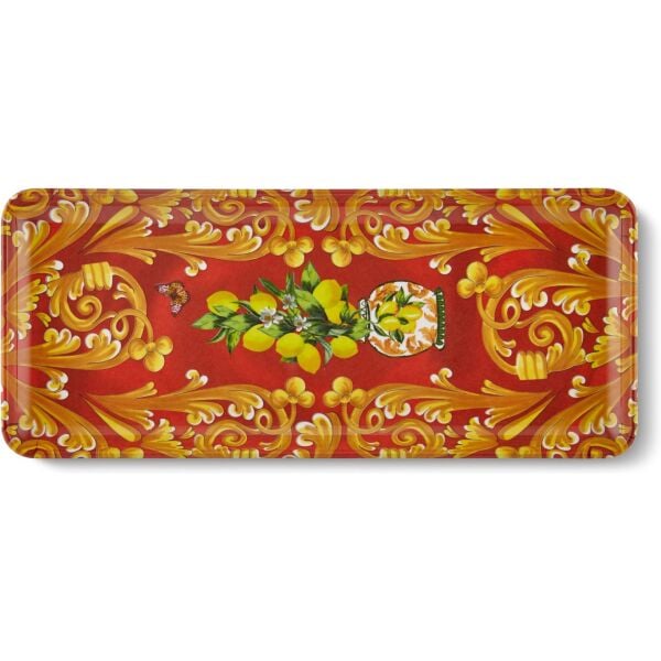 Capri Kırmızı Limonlu Servis Tabağı 35,5*15 Cm