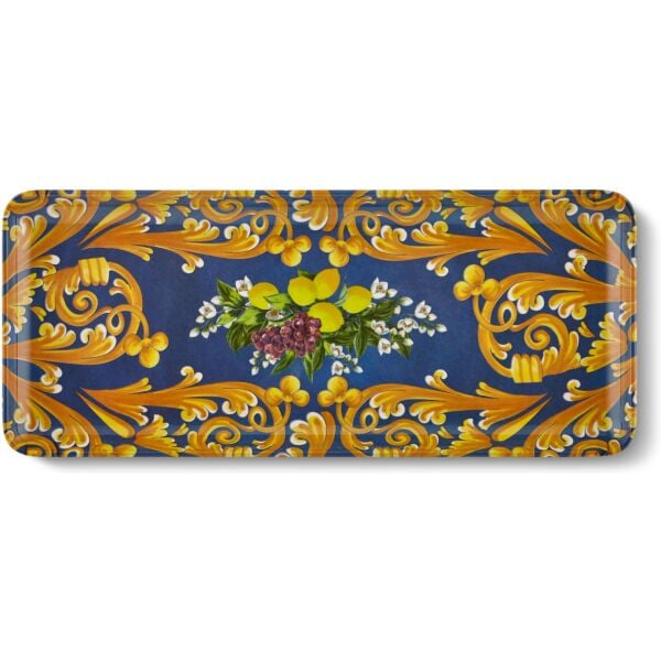 Capri Mavi Üzümlü Limonlu Servis Tabağı 35,5*15 Cm