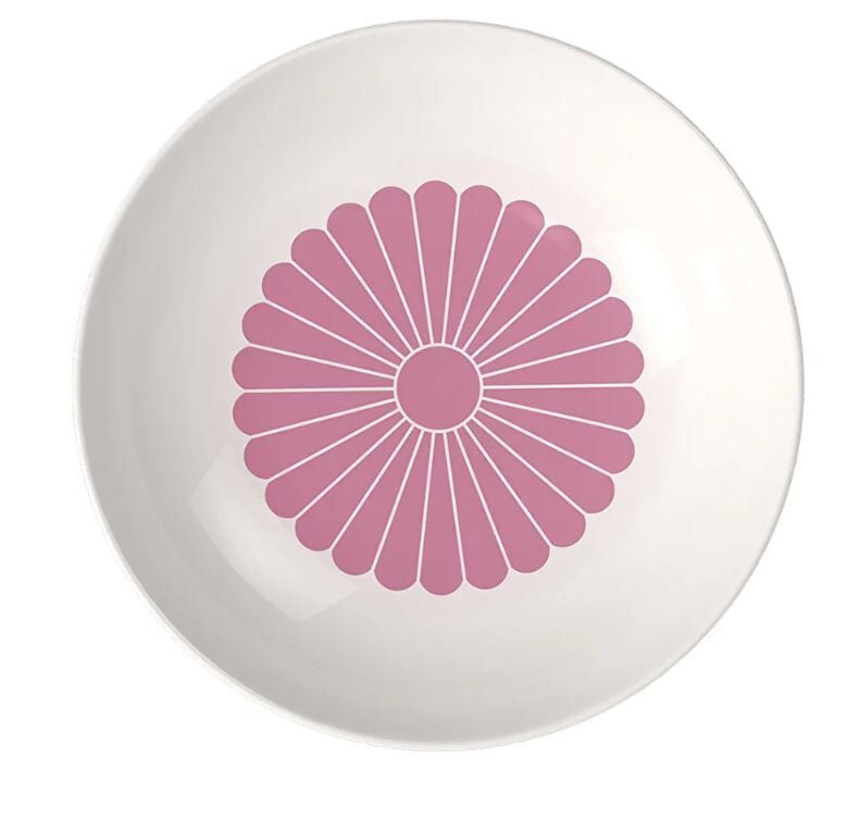 Fleur Cassis Pembe Porselen Çukur Tabak 24 cm