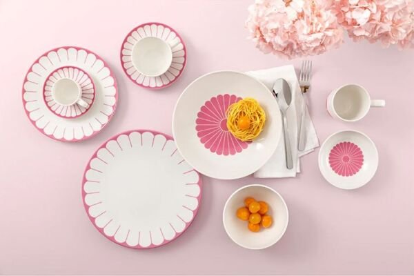 Fleur Cassis Pembe Porselen Kase 14 cm