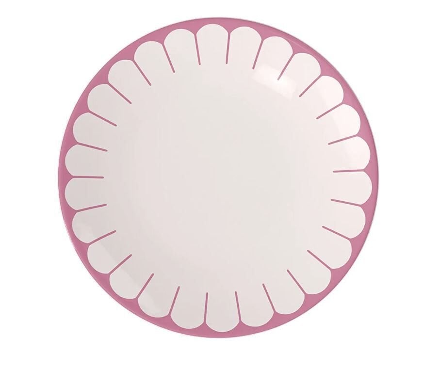 Fleur Cassis Pembe Porselen Yemek Tabağı 27 cm