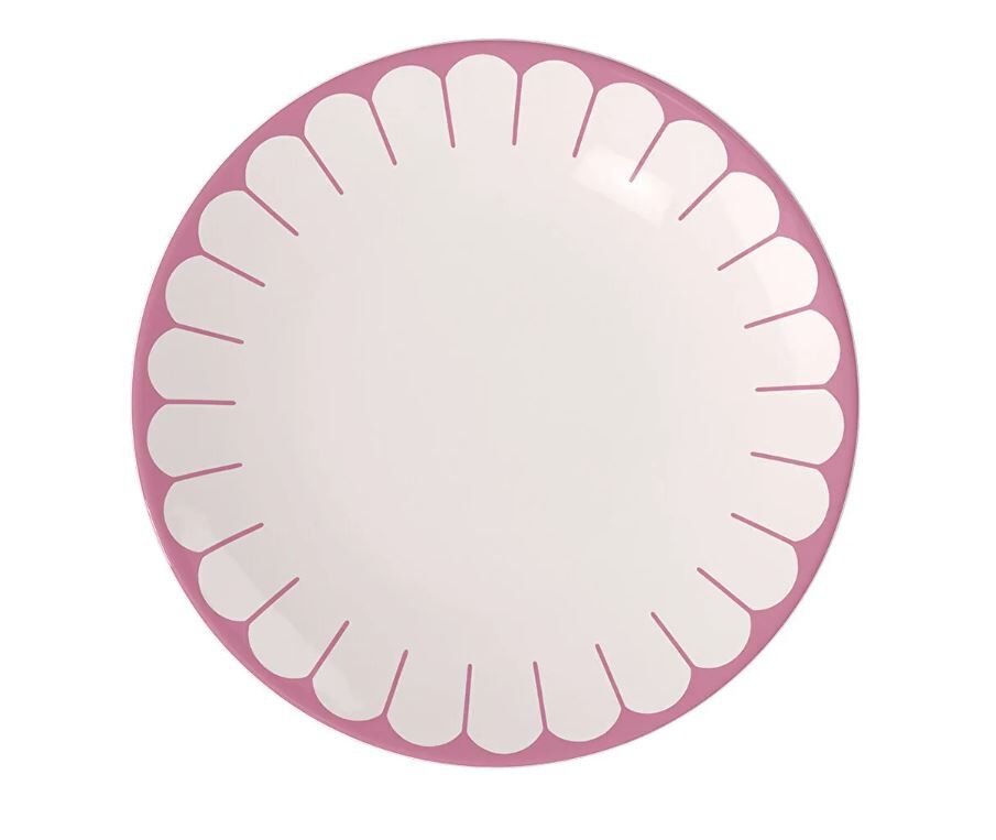 Fleur Cassis Pembe Porselen Yemek Tabağı 27 cm