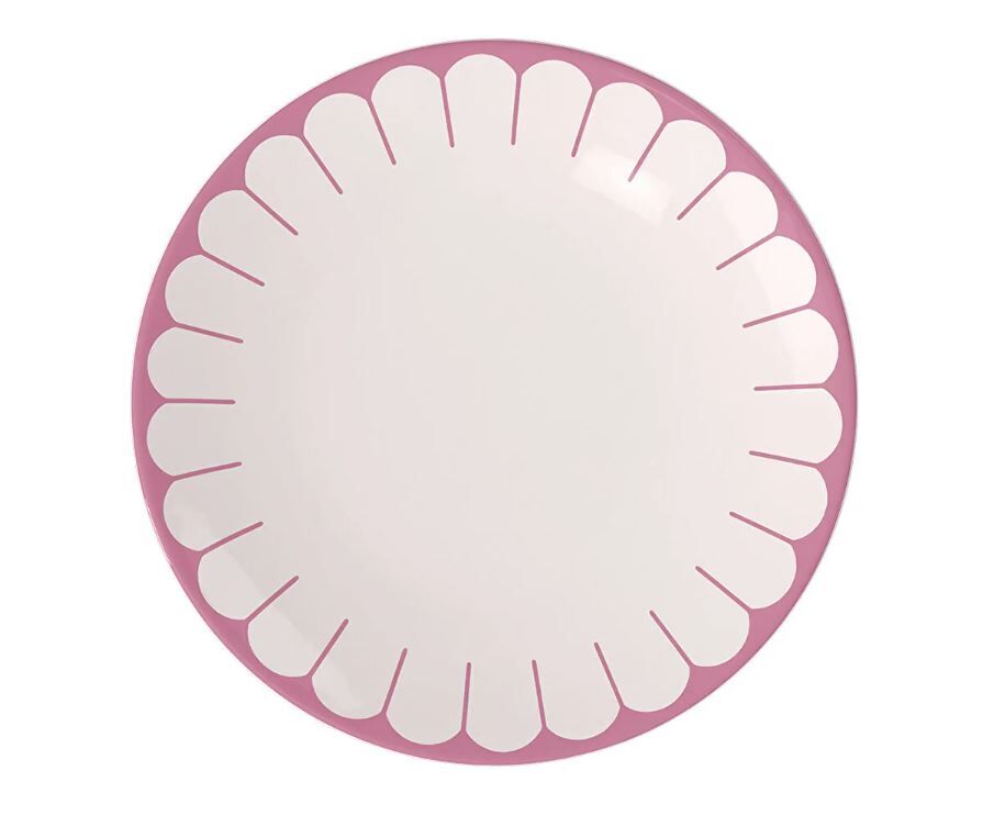 Fleur Cassis Pembe Porselen Yemek Tabağı 27 cm