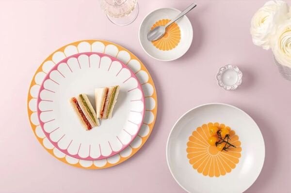 Fleur Cassis Pembe Porselen Yemek Tabağı 27 cm