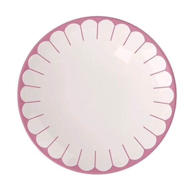 Fleur Cassis Pembe Porselen Pasta Tabağı 21 cm