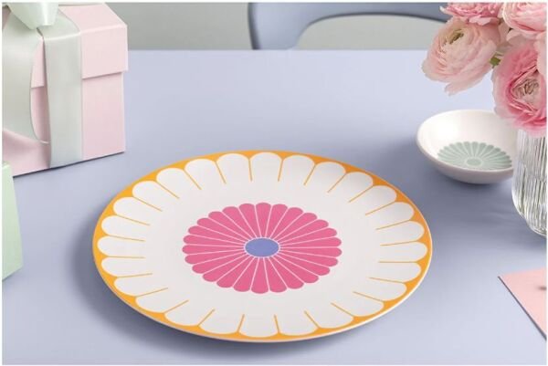 Fleur Couleur Renkli Porselen Servis Tabağı 32 cm