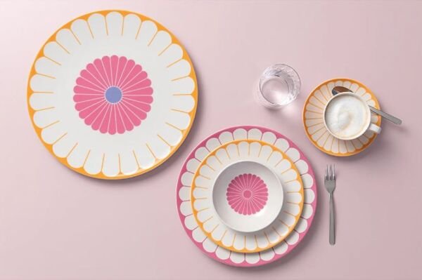 Fleur Couleur Renkli Porselen Servis Tabağı 32 cm