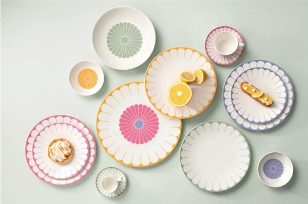 Fleur Couleur Renkli Porselen Servis Tabağı 32 cm