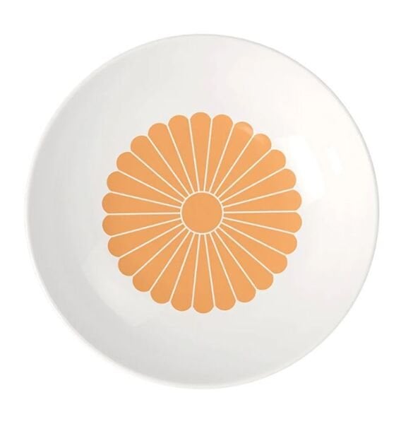 Fleur Soleil Turuncu Porselen Çukur Tabak 24 cm