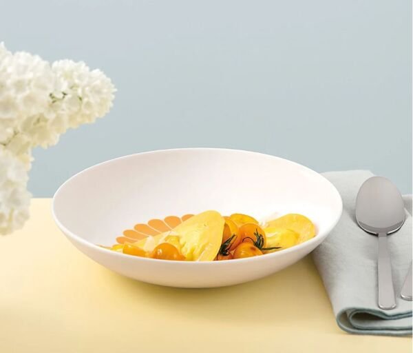 Fleur Soleil Turuncu Porselen Çukur Tabak 24 cm
