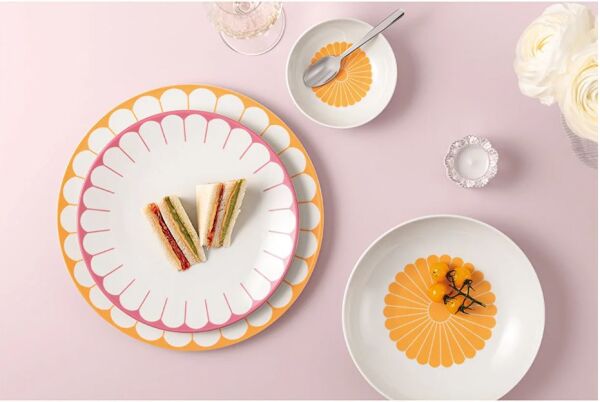 Fleur Soleil Turuncu Porselen Çukur Tabak 24 cm