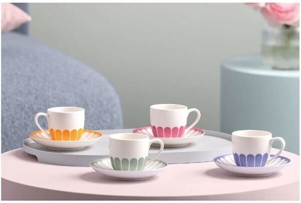 Fleur Soleil Turuncu Porselen Türk Kahvesi Fincanı