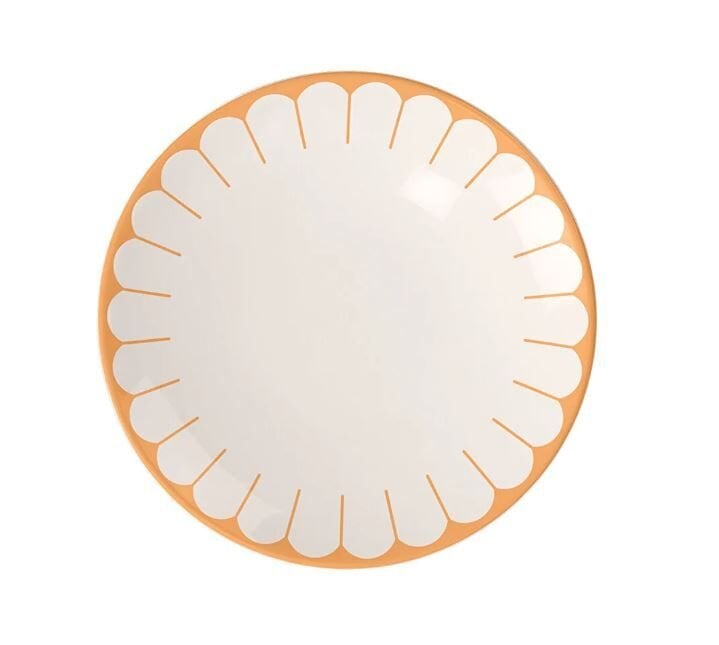 Fleur Soleil Turuncu Porselen Pasta Tabağı 21 cm
