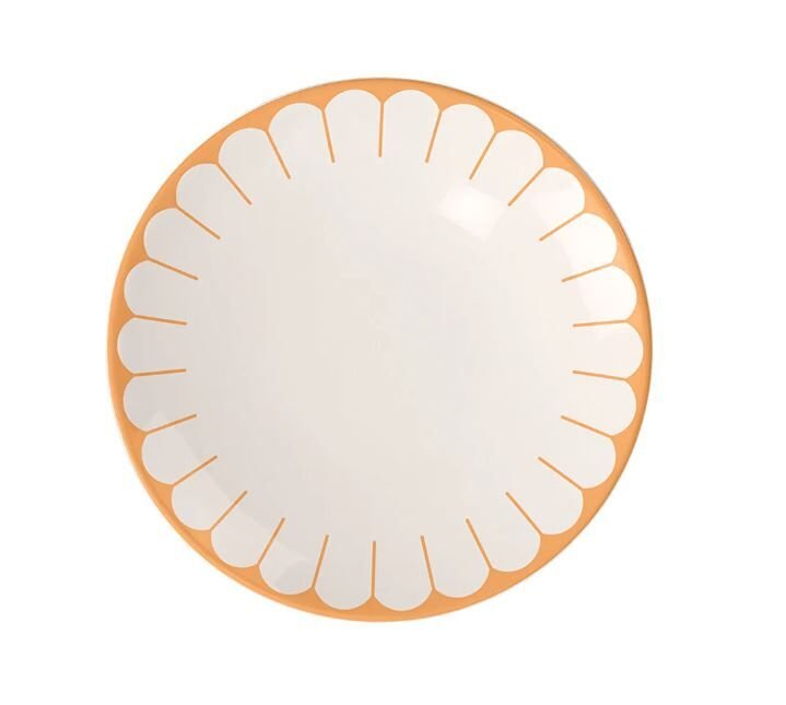 Fleur Soleil Turuncu Porselen Pasta Tabağı 21 cm