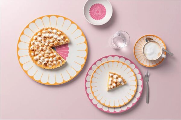 Fleur Soleil Turuncu Porselen Pasta Tabağı 21 cm