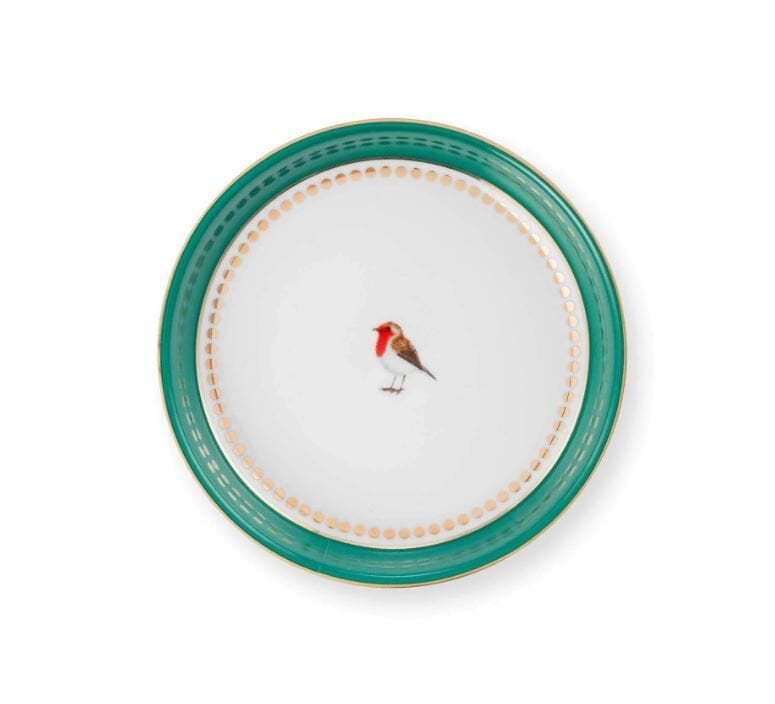 Love Birds Yeşil Çay Tabağı 9 cm