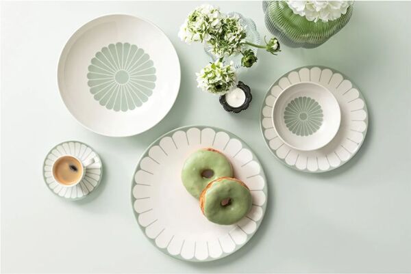 Fleur Vert Yeşil Porselen Çukur Tabak 24 cm