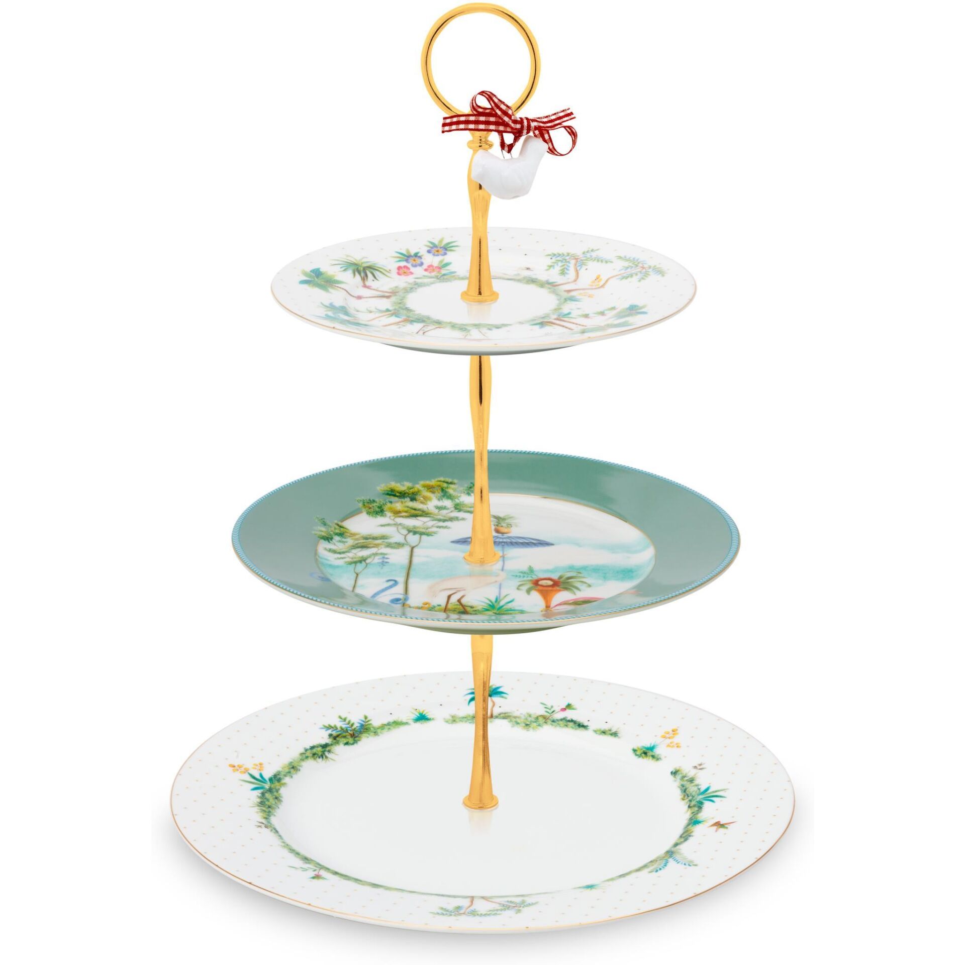 Jolie 3'lü Beyaz Mavi Kek Standı