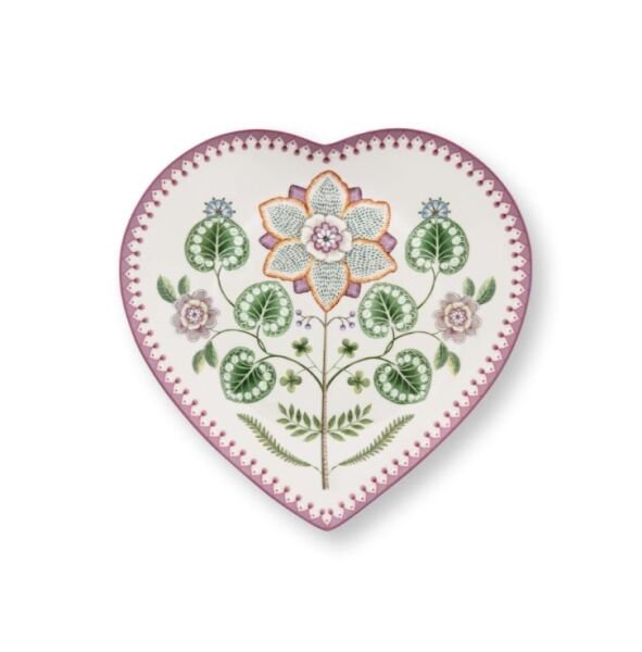 Lily & Lotus İkili Lila Kalpli Tabak Seti 21.5 cm