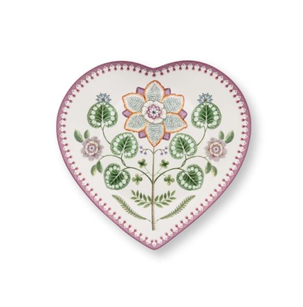 Lily & Lotus İkili Lila Kalpli Tabak Seti 21.5 cm