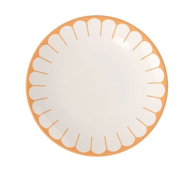 Fleur Soleil Turuncu Porselen Yemek Tabağı 27 cm