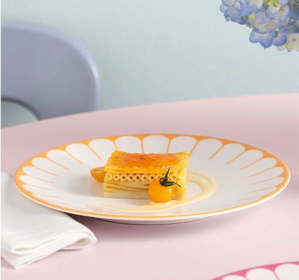 Fleur Soleil Turuncu Porselen Yemek Tabağı 27 cm