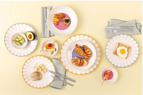 Fleur Soleil Turuncu Porselen Yemek Tabağı 27 cm