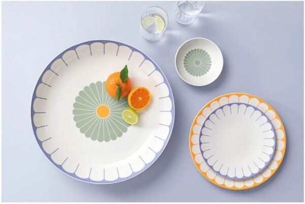 Fleur Soleil Turuncu Porselen Yemek Tabağı 27 cm