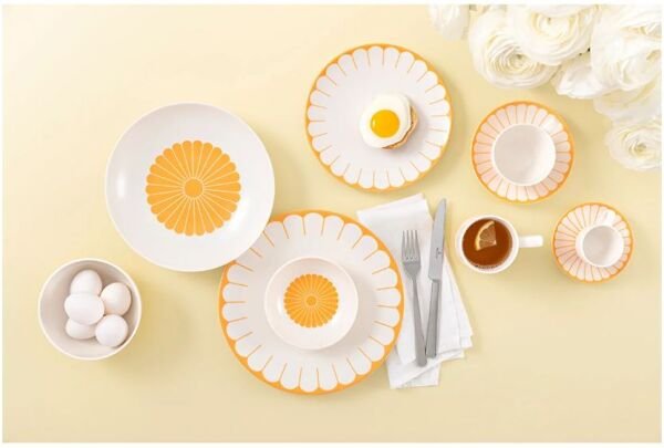 Fleur Soleil Turuncu Porselen Yemek Tabağı 27 cm