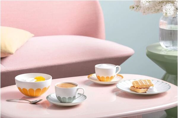 Fleur Vert Yeşil Porselen Kahve ve Çay Fincan Tabağı